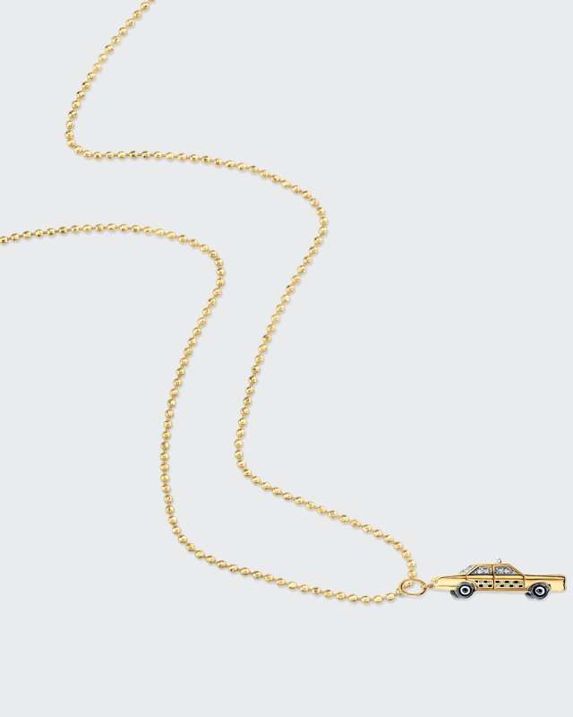 Taxi Cab Necklace in 14K Yellow Gold